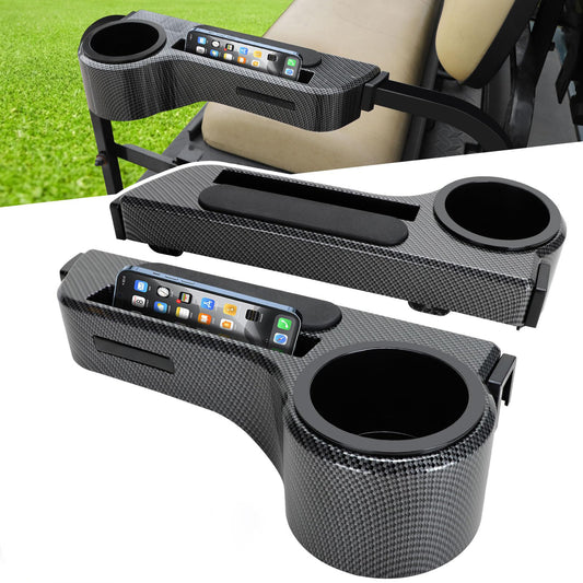 MAVO Golf Cart Armrest with Cup Holder/Rear Seat Arm Rests Fit for EZGO/Club Car/Yamaha & Most Golf Cart, Upgrade 3rd Gen - with Phone Holder, No Drilling Required, Fit 1.0"/1-1/4" Square Tube Frame