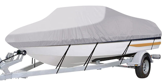 Happy Harbor Trailerable Boat Cover- 16'-18.5' Fits V-Hull,Fish&Ski,Pro-Style,Fishing Boat,Runabout,Bass Boat, Waterproof Tailerable Boat Cover with Storage Bag, up to 16ft-18.5ft Long X 94" Wide