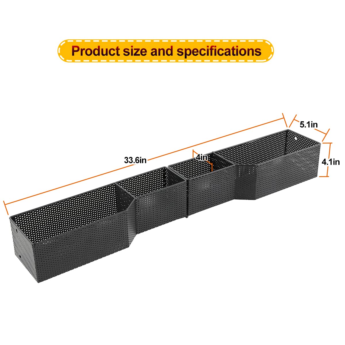 Happy Harbor Golf Cart Front Inner Basket Mesh Storage Tray Organizer for EZGO TXT & RXV, Clubcar DS & Precedent | Heavy Steel | Extended Additional Storage for Golf Carts