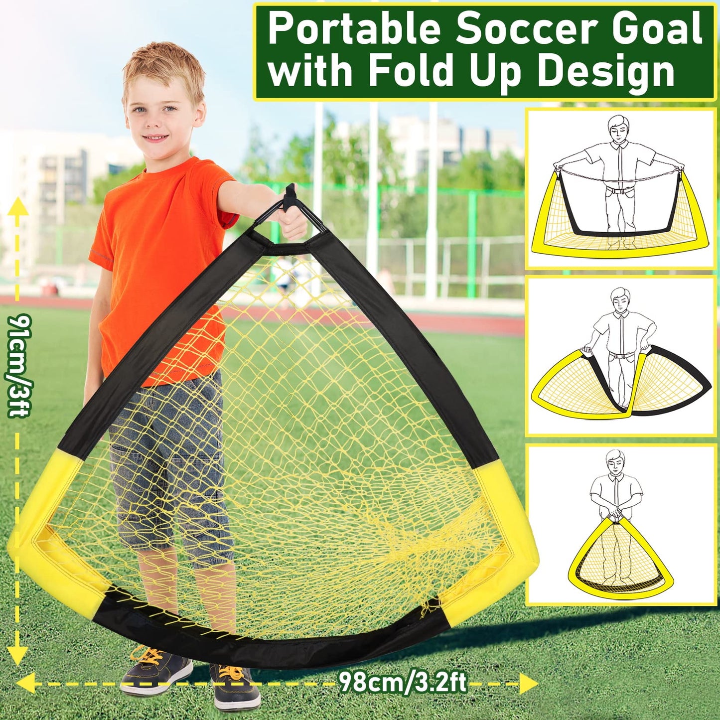 Happy Jump Soccer Goal Pop Up Foldable Soccer Net for Backyard