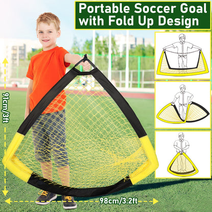 Happy Jump Soccer Goal Pop Up Foldable Soccer Net for Backyard