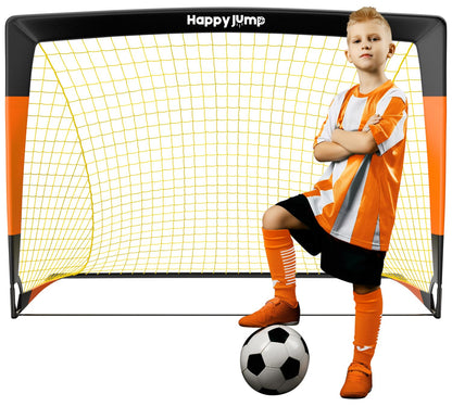 Happy Jump Soccer Goal 7'x5', 6.6‘x3.3', 5'x3.6', 4'x3', 3'x2.2' Soccer Net for Kids Backyard