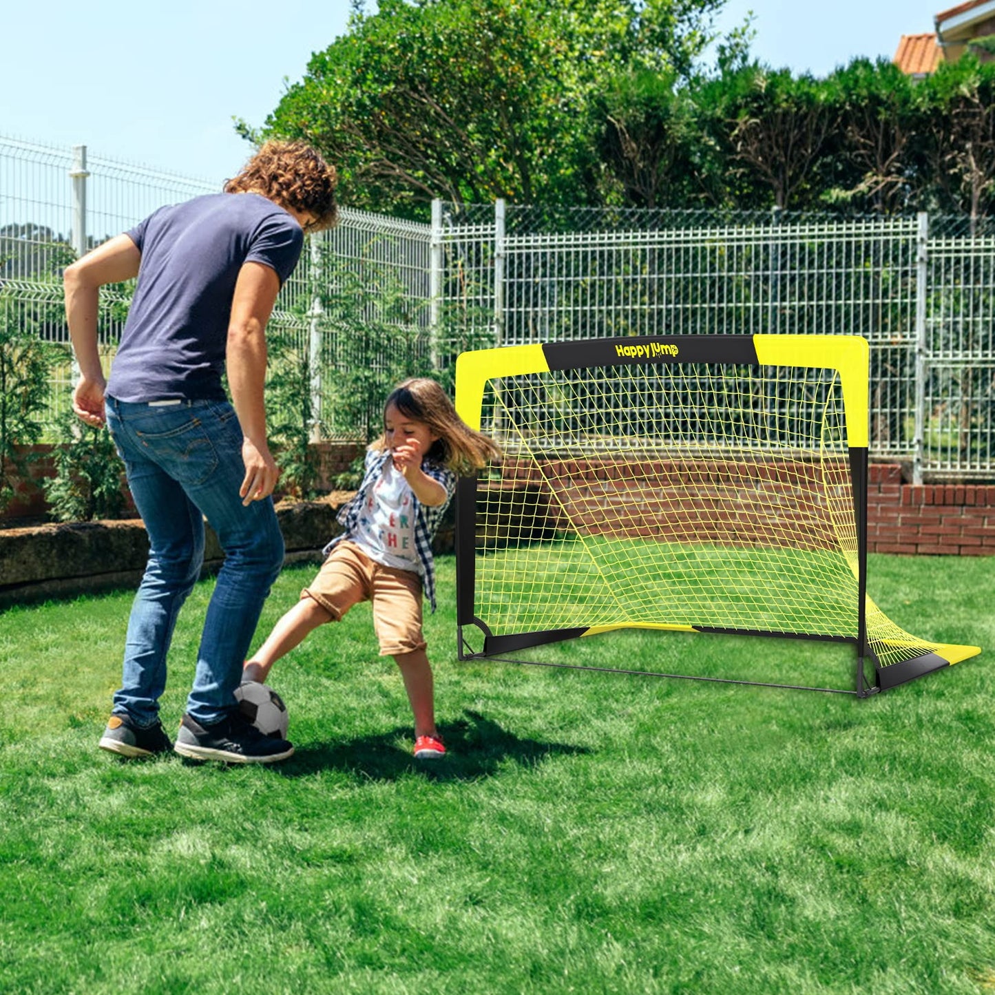 Happy Jump Soccer Goal Pop Up Foldable Soccer Net for Backyard